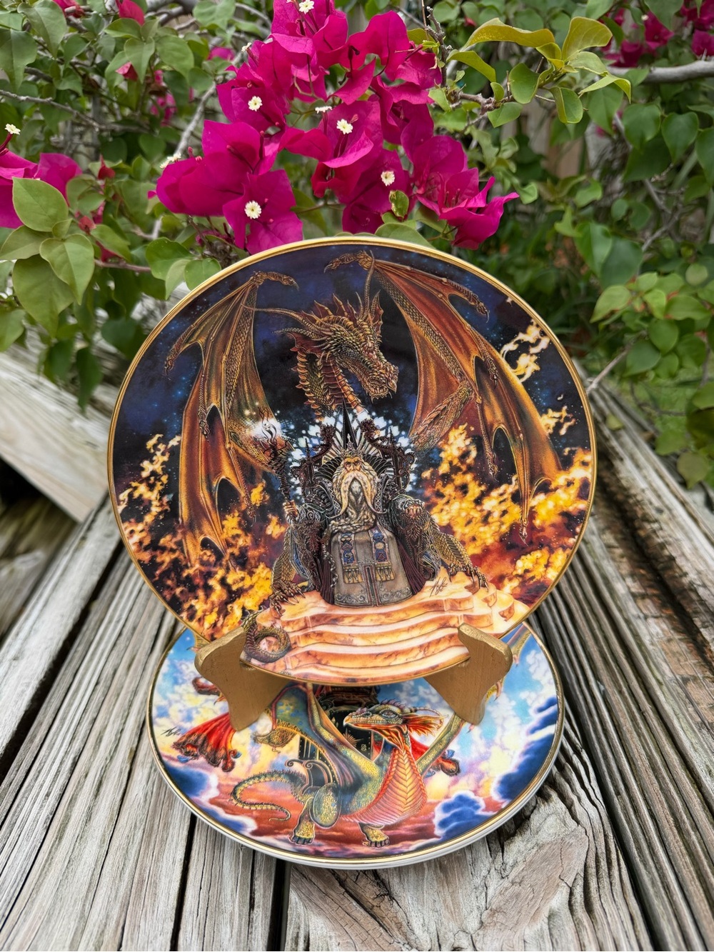 Royal Doulton Gold and Multicolor Dragon Decorative Plate